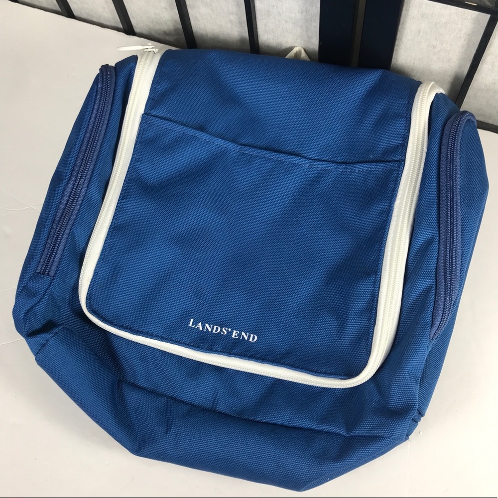 ‼️SOLD‼️ LANDS END Blue White Travel ZIP Up - Picture 6 of 8